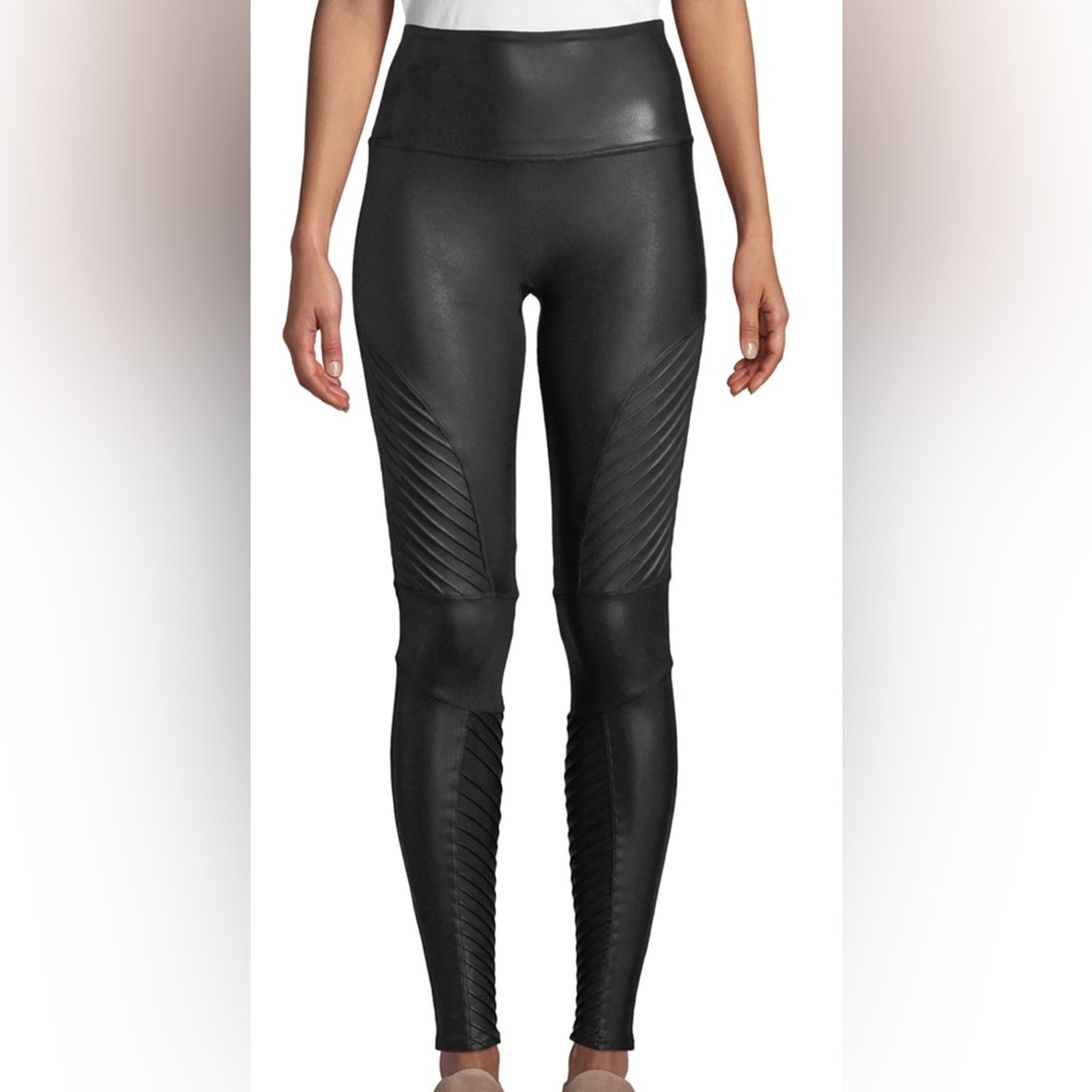 Spanx Faux Leather Moto Leggings - 1X